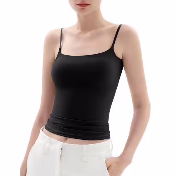 Women's Square Neck Tank Top Adjustable Spaghetti Straps Sleeveless Basic Tops