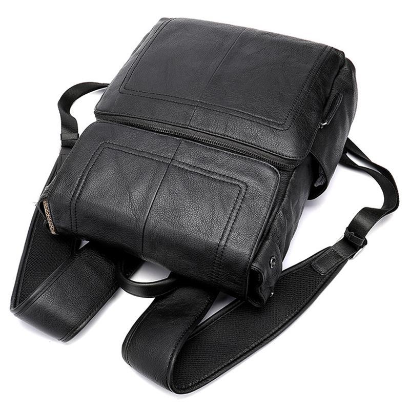 Men's Casual Large Capacity Leather Outdoor Climbing Bag Backpack Shoulder Bag