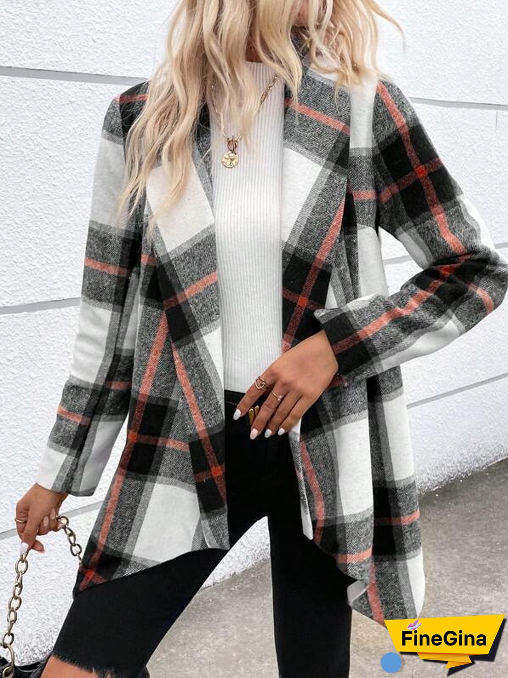 Modern Long Sleeve Plaid Outerwear