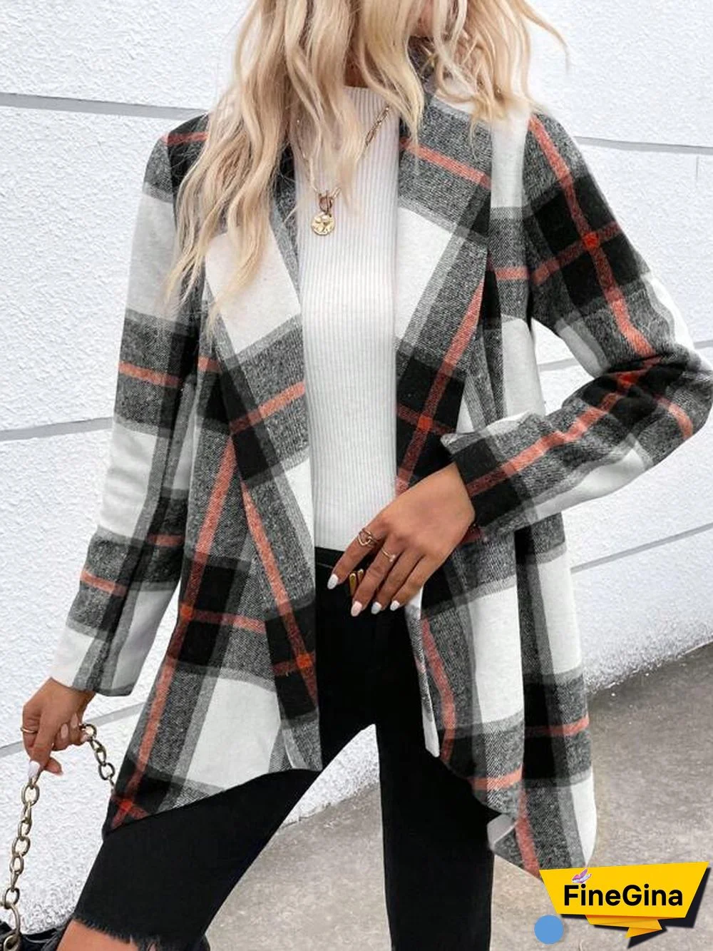 Modern Long Sleeve Plaid Outerwear