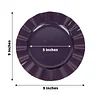 10 Pack | 9" Purple Hard Plastic Dinner Plates with Gold Ruffled Rim, Heavy Duty Disposable Dinnerware