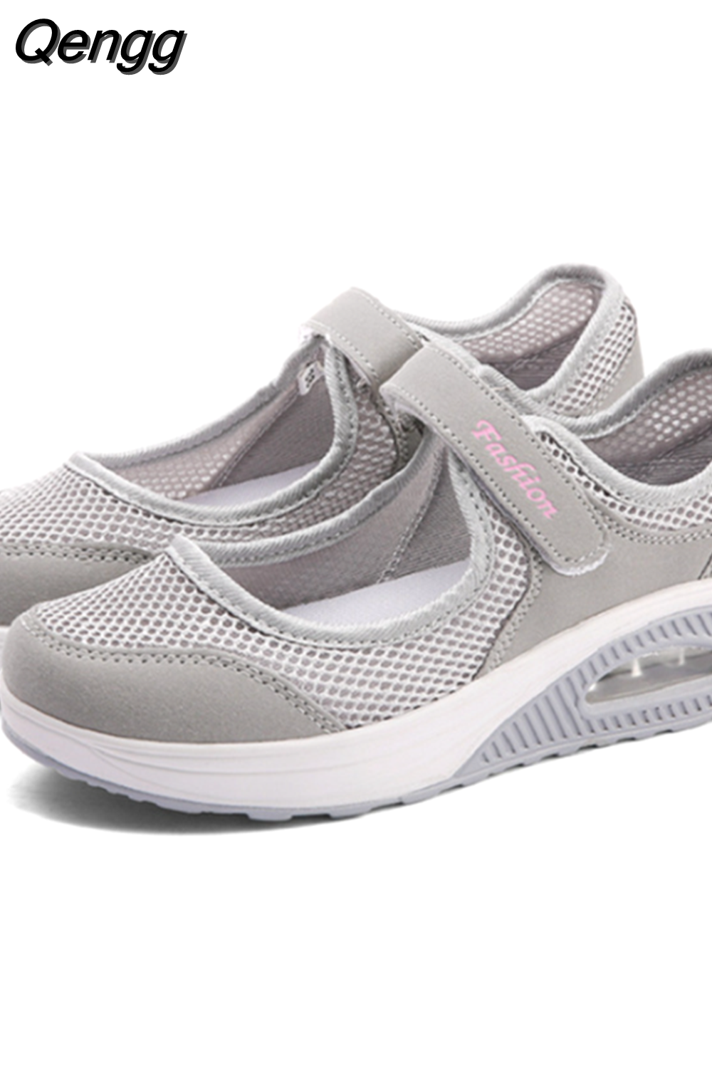 Qengg Running Sneakers Women Fashion Mesh Breathable Casual Wedge Platform Hiking Shoes Female Tenis Feminino Zapatillas Mujer