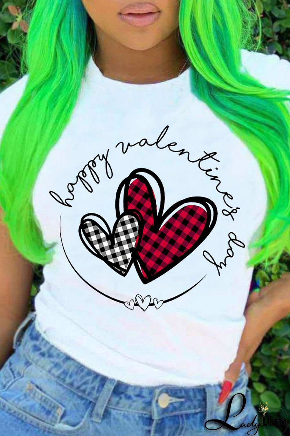 White Fashion Casual Print Basic O Neck T-Shirts