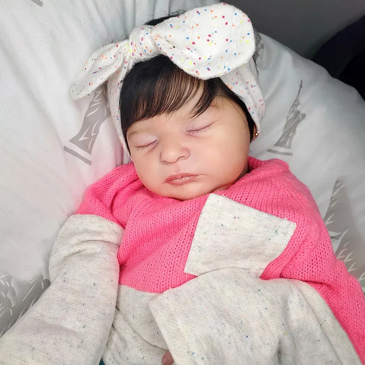 [New] 20" Real Lifelike Reborn Lovely Baby Camila Silicone Vinyl Eyes Closed Reborn Baby Doll 