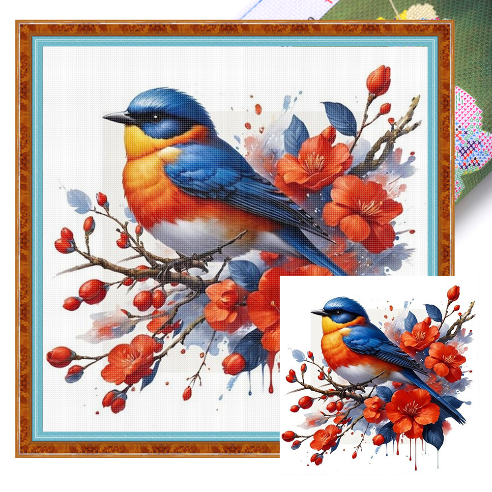 Bird On The Branch Full 11CT Pre-stamped Canvas(40*40cm) Cross Stitch