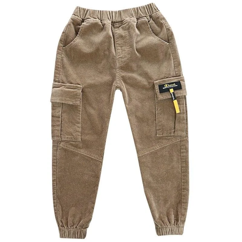 INS HOT Boys' corduroy pants 3-13 years old kid's thick pants cashmere big children's autumn and winter clothes boys overalls