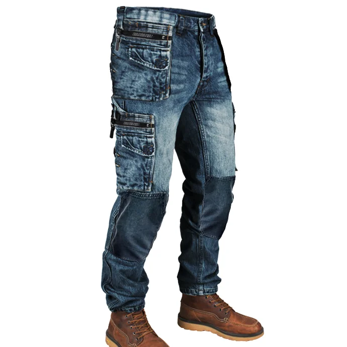 Retro Mens Multi Pocket Outdoor Casual Jeans / [viawink] /