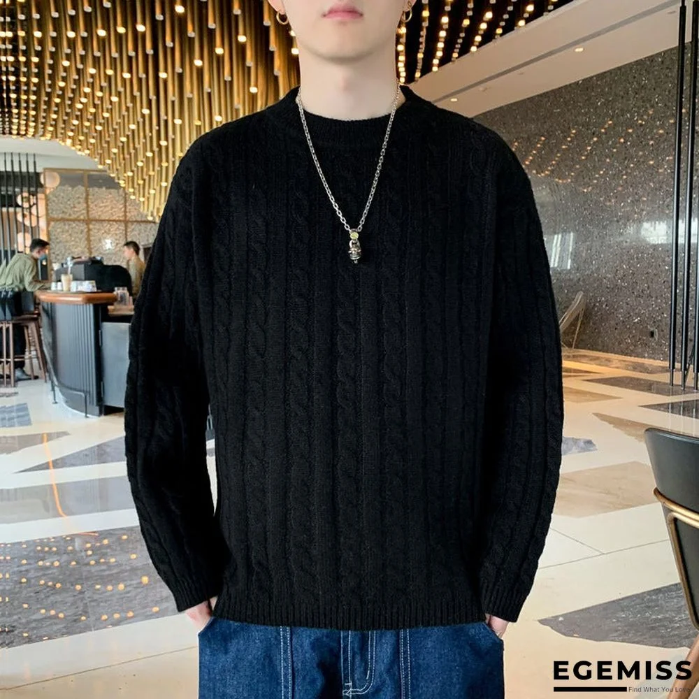 Loose Round Neck Thickened Men's Sweater | EGEMISS