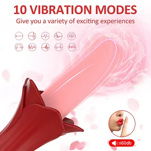 Rose Tongue Vibrator for Clitoral and Vaginal Stimulation – Licking Sensation Massager