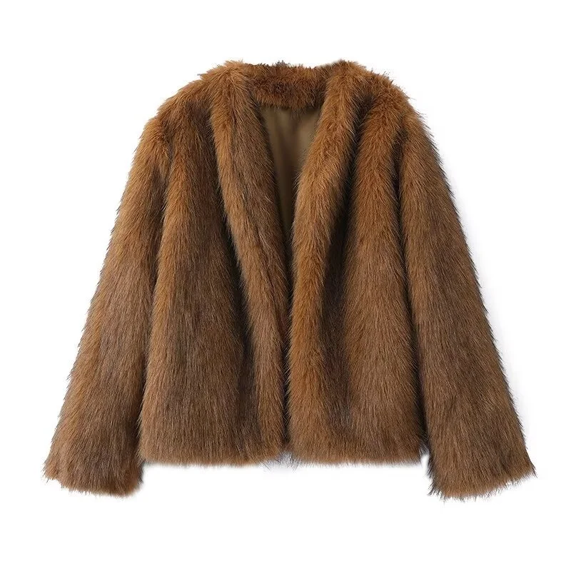 Nigikala Nigikala Design Elegant Autumn And Winter New Imitation Fur Coat