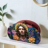 Fertiggestellte Diamantkunst handgefertigte Aufbewahrungsbox aus Holz für Desktop-Dekor (Jesus)
