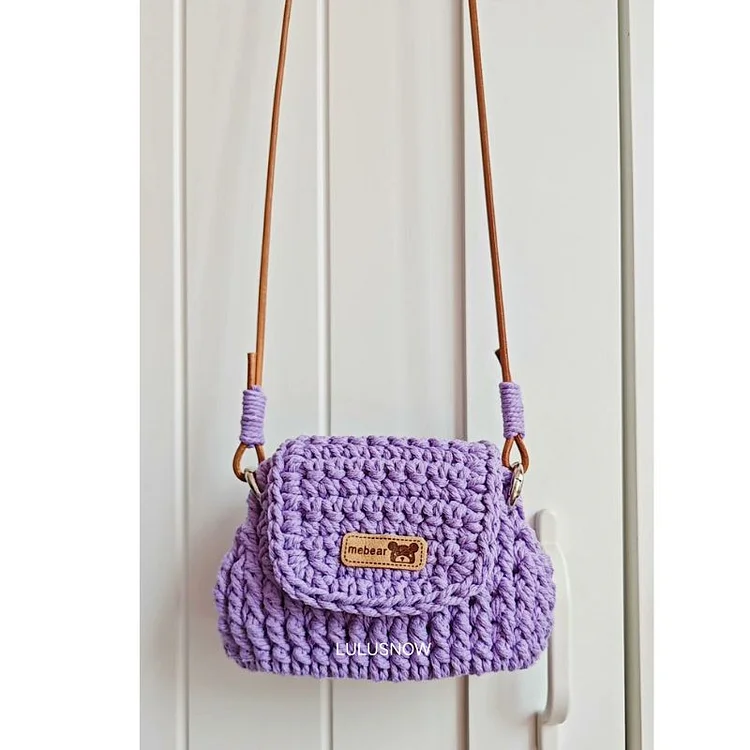Lulusnow Handmade Purple Minimalist Lifestyle Crochet Crossbody MINIBag