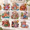 (Grandma)DIY Pearl Diamond Painting Acrylic Stand, Christmas Double-Sided Printed Tabletop Decoration, Special Shaped Diamond Art Craft Kit for Home Decor