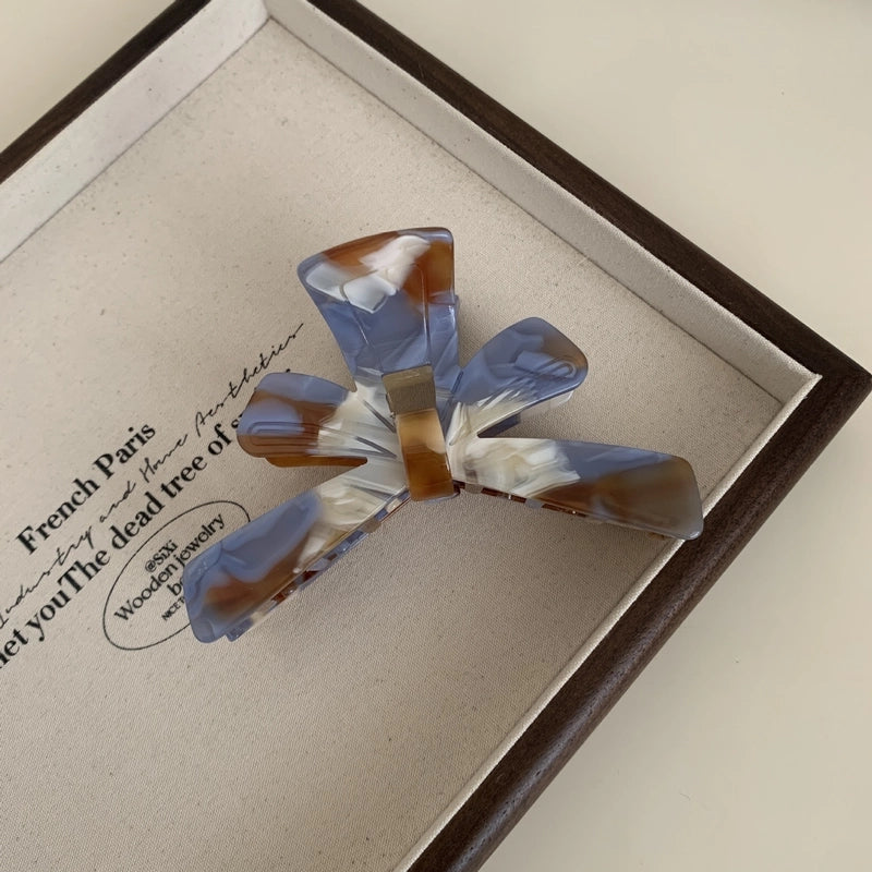 Summer New Bow Tie Acetate Grip French Oversized Hair Claw Back Head Updo High Sense Shark Clip Hair Accessories