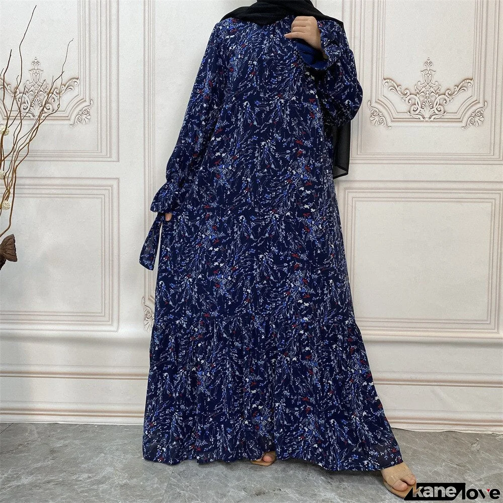 Women's Arabian O-Neck Polyester Full Sleeves Casual Wear Abayas