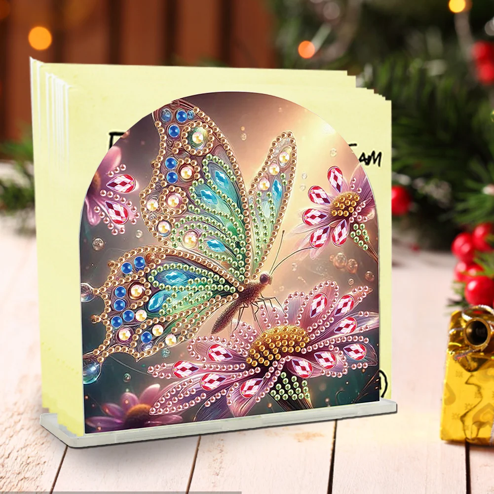DIY Butterfly Diamond Painting Acrylic Napkin Rack Decor for Home Office Decor