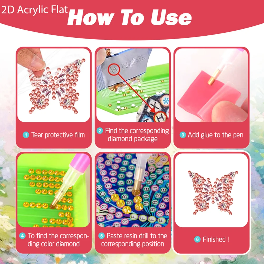 4pc Butterfly DIY Diamond Painting Car Air Vent Clip Air Freshener for Adult