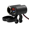 Motorcycle Handlebar USB Charger with Switch Waterproof Cigarette Lighter Socket