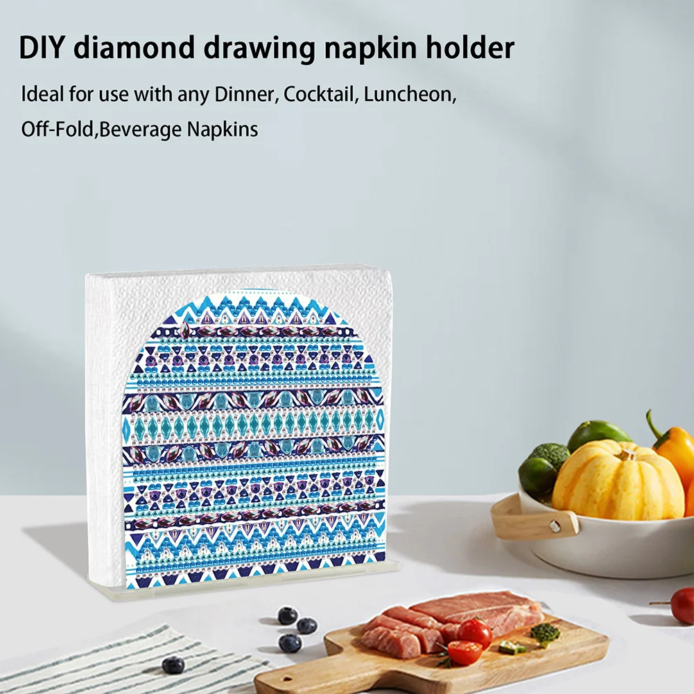 DIY Acrylic Mandala Diamond Painting Napkin Rack Decor for Home Office Decor