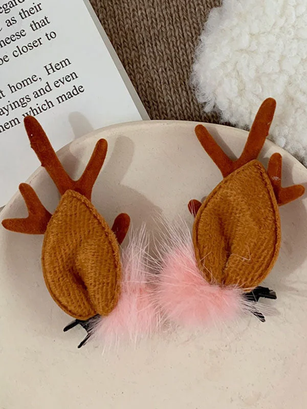 Christmas Cute Reindeer Decorative Hair Pins-elleschic