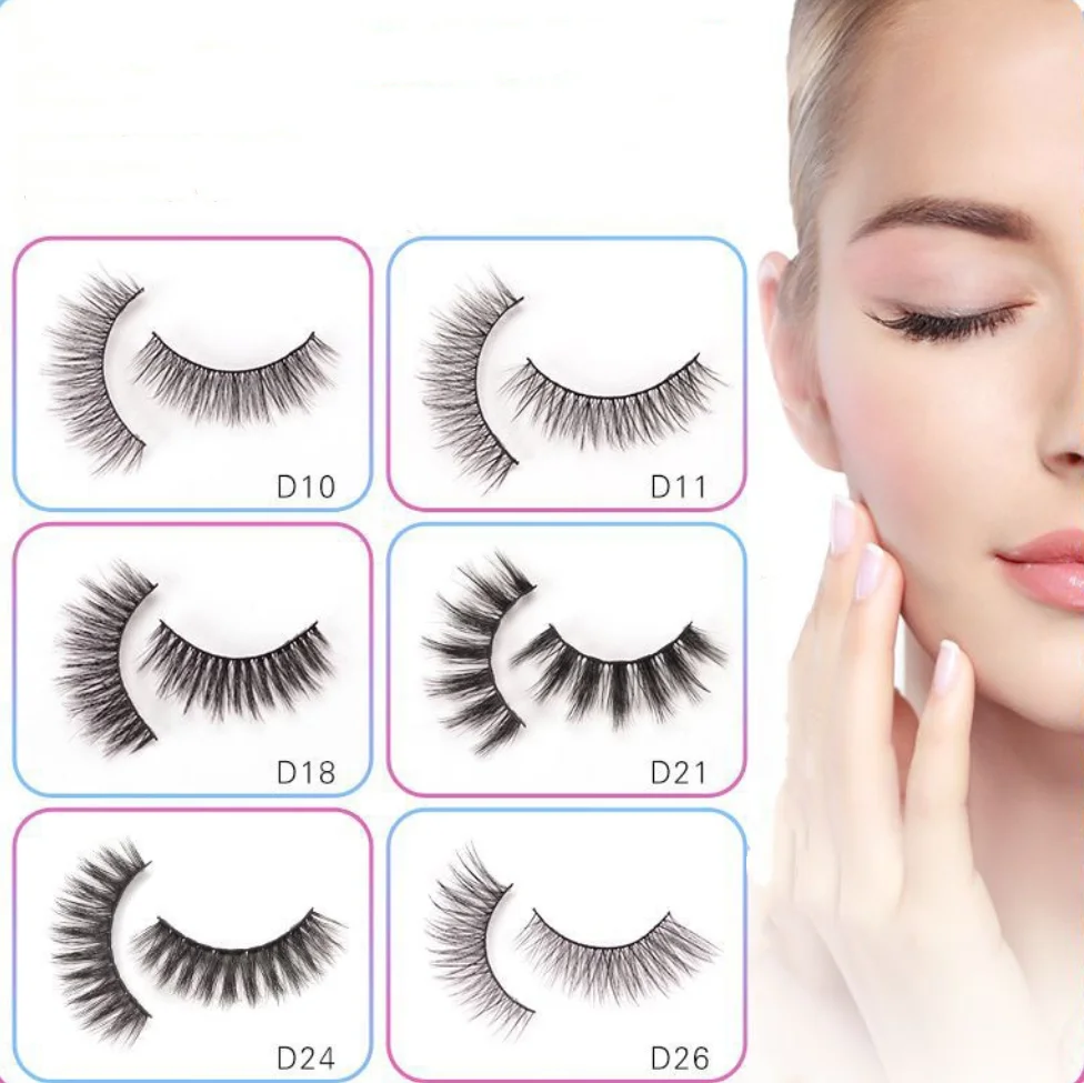 YVONNE D-Style 3D Natural Eyelashes Cruelty Free Lashes Handmade Reusable Natural Eyelashes 1 Pair/Set