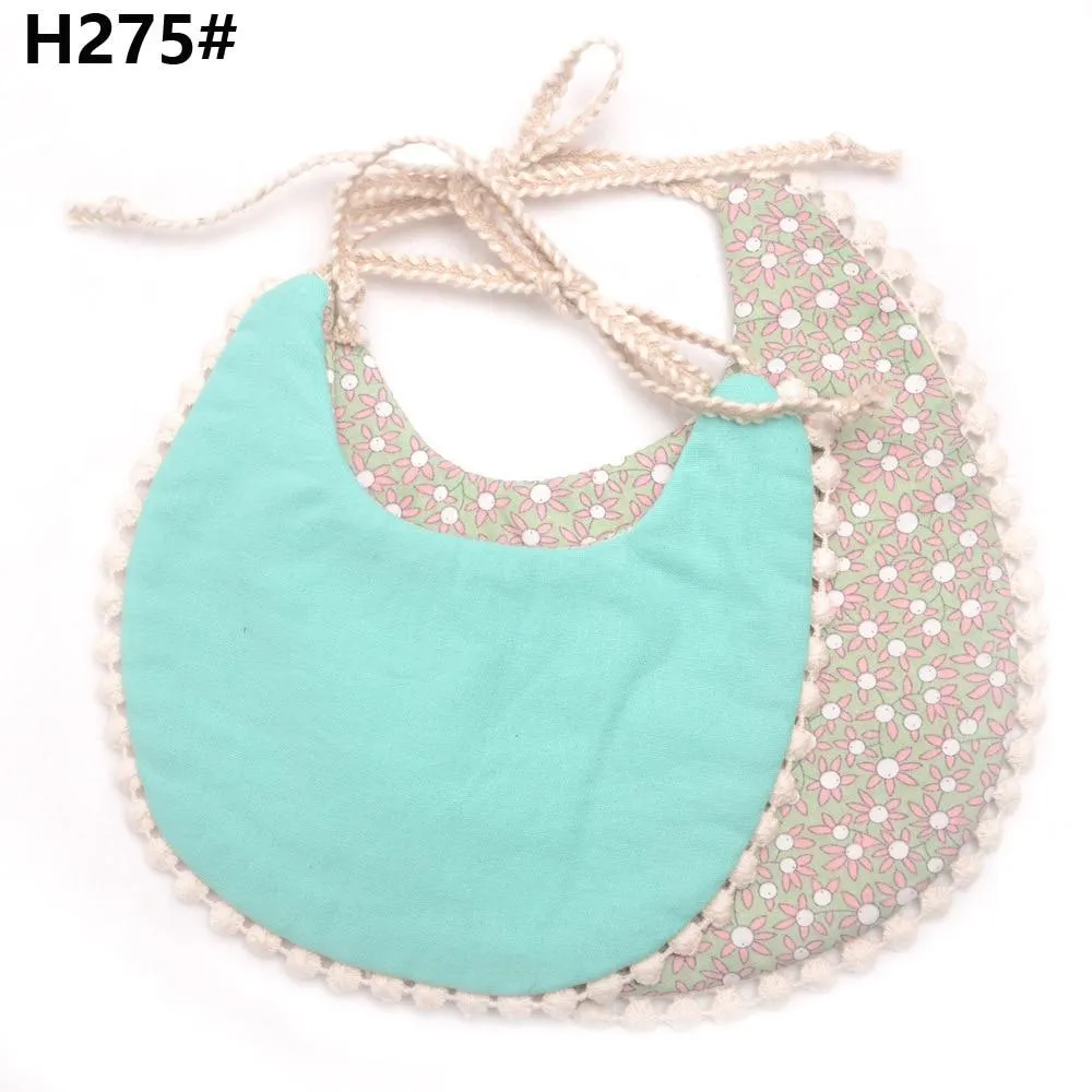 2020 Brand New Infant Baby Girl Boy Bib Kid Toddler Dinner Feeding Tassel Double-deck 100% Cotton Linen Burp Cloths Saliva towel