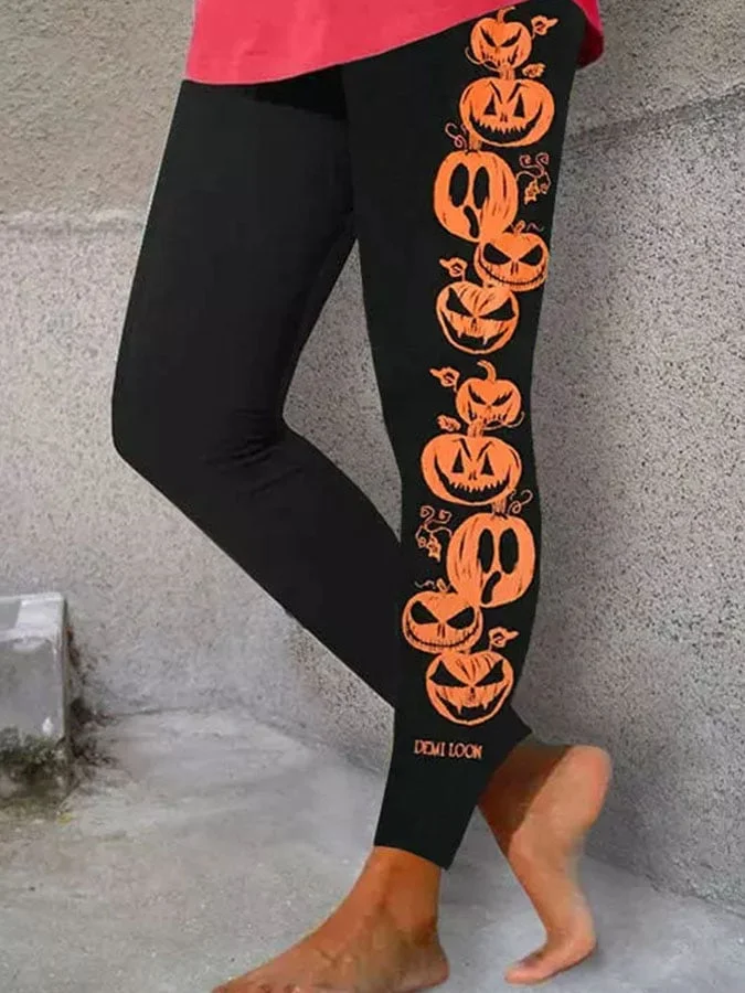 Women's Pumpkin Print Leggings