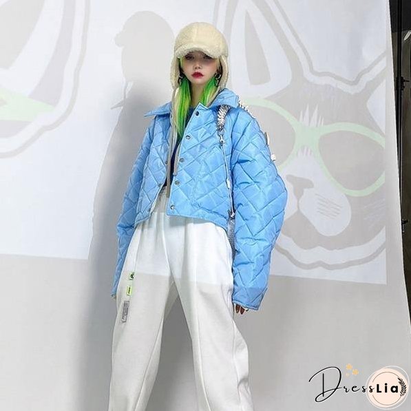 Winter The New Loose Fashion Women Simplicity Turn-sown Collar Long Sleeve