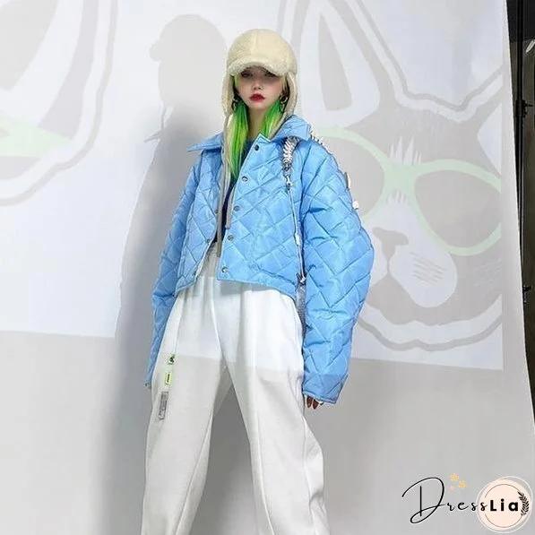 Winter The New Loose Fashion Women Simplicity Turn-sown Collar Long Sleeve