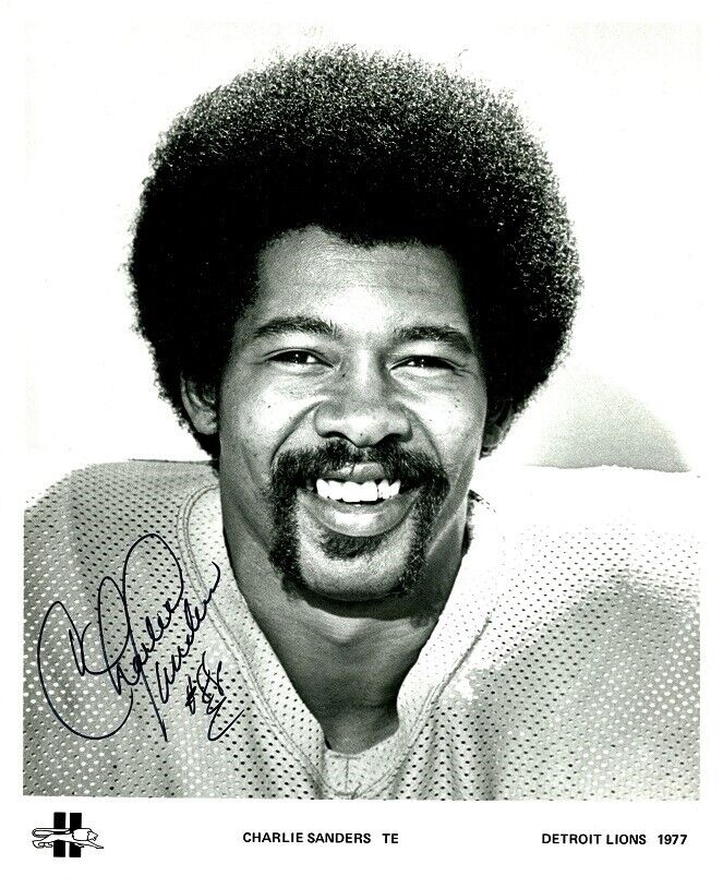 Detroit Lions CHARLIE SANDERS Signed Photo Poster painting