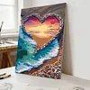 Framed Love Beach-Paint By Numbers Acrylic Painting 30*40Cm With Color Box 5Ml（18Colors）