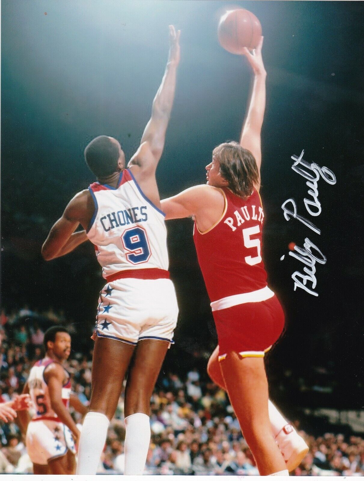 BILLY PAULTZ HOUSTON ROCKETS ACTION SIGNED 8x10