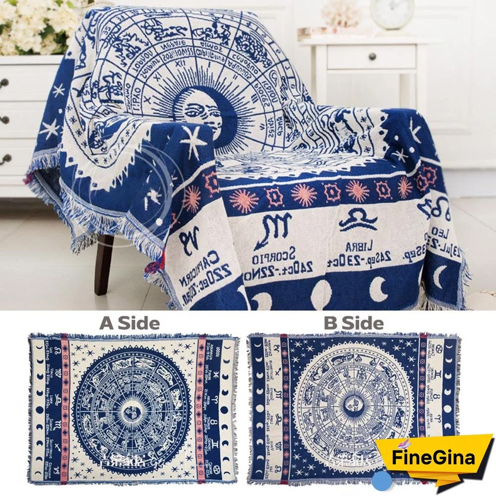 Double Sided Colorblock Abstract Pattern Print Blanket