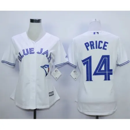 Blue Jays #14 David Price White Home Women's Stitched MLB Jersey