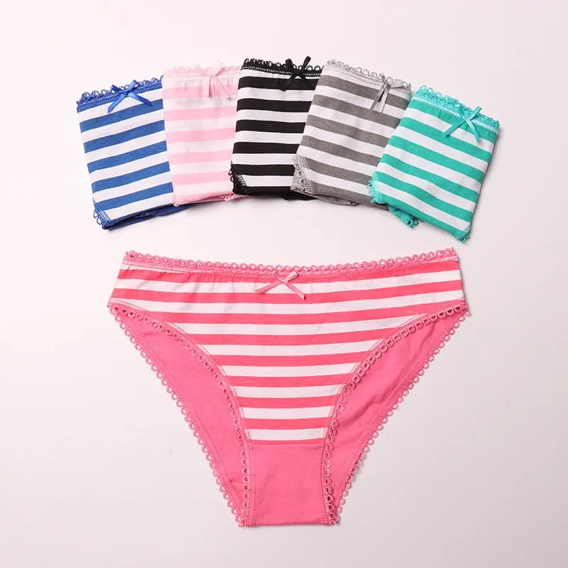 Underwear Women Panties Girl Briefs Sexy Lingeries Comfortable Cotton Shorts Underpants Solid Panty Intimates 5PCS