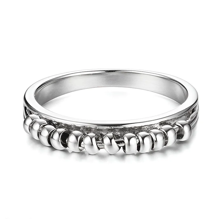 For Daughter -I'll Love & Protect You Half Round Beaded Fidget Ring