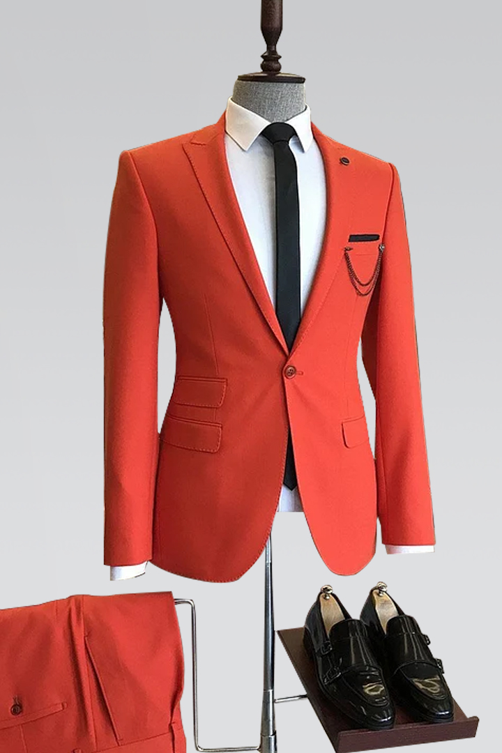  Elegant One Button New Red Peaked Lapel Ring Bearer Suit For Boy Handsome Party Online