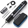 FNIRSI HS-03 Cordless Upgraded Soldering Iron 10W 100-450&deg;C Swappable 2600mAh Battery Type-C 0.96" IPS Screen 1&deg;F Step Adjustment F210 Tips 7s Heat Up 