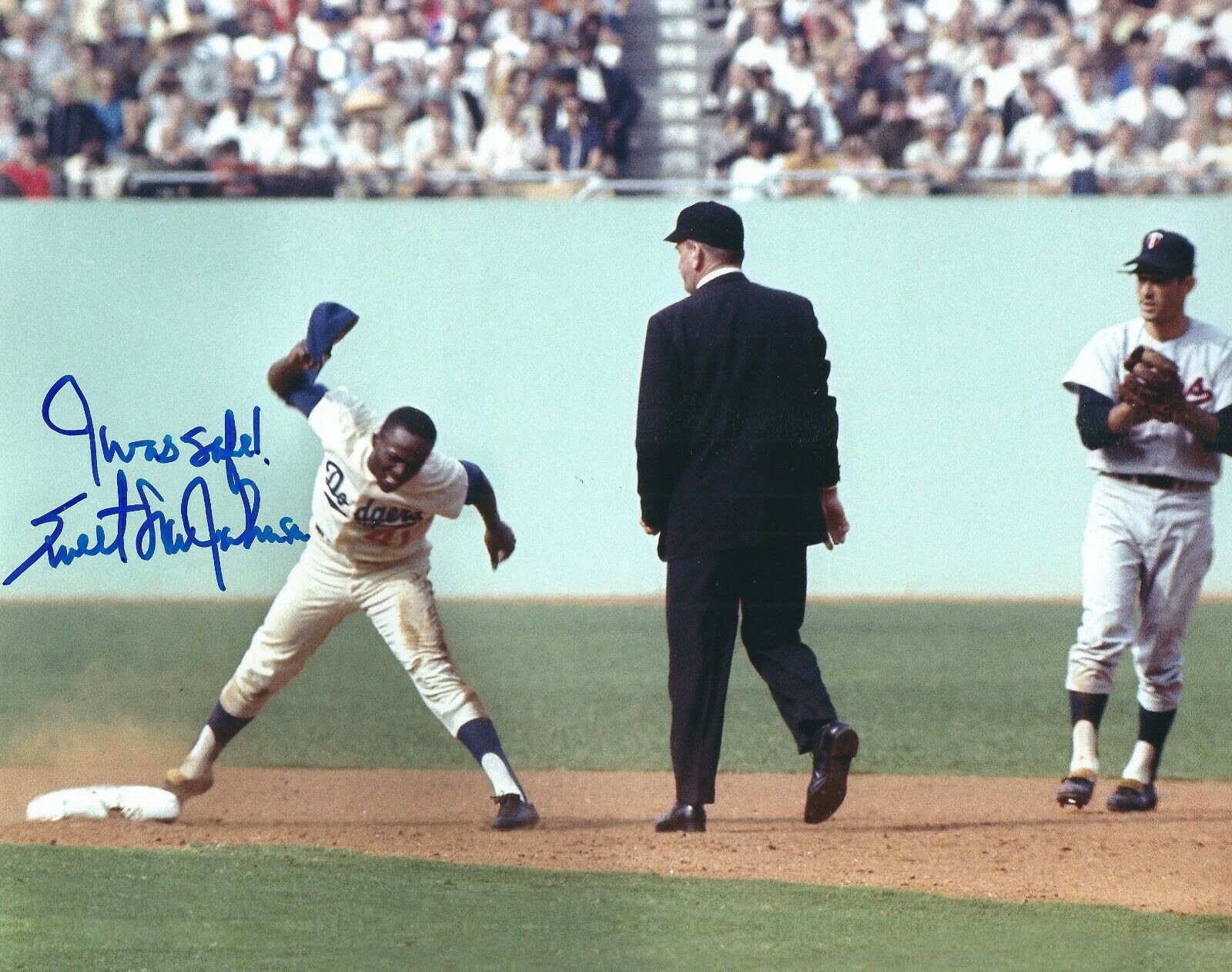 Autographed 8x10 LOU JOHNSON I was safe!