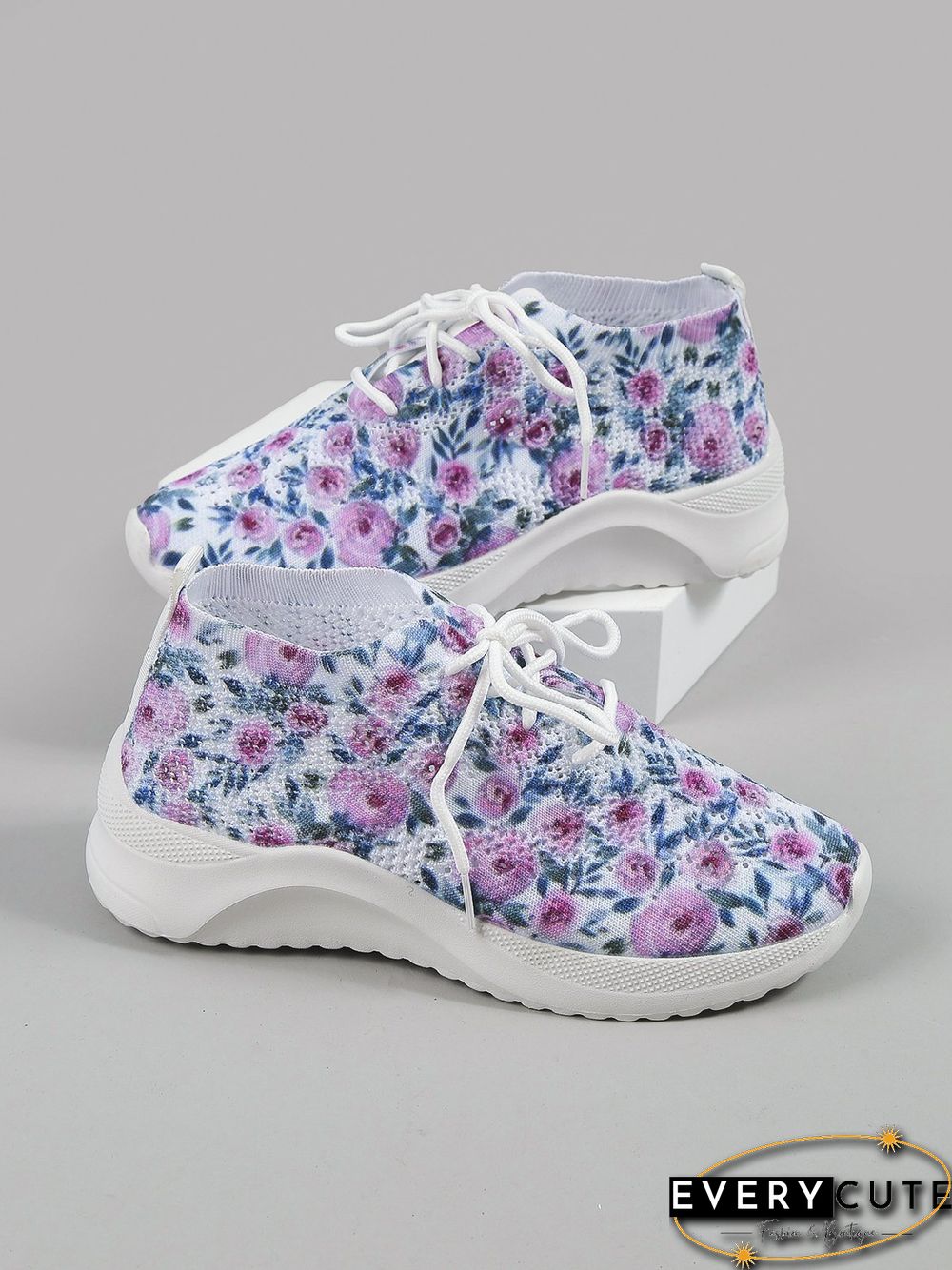Rose Print Flyknit Sneakers