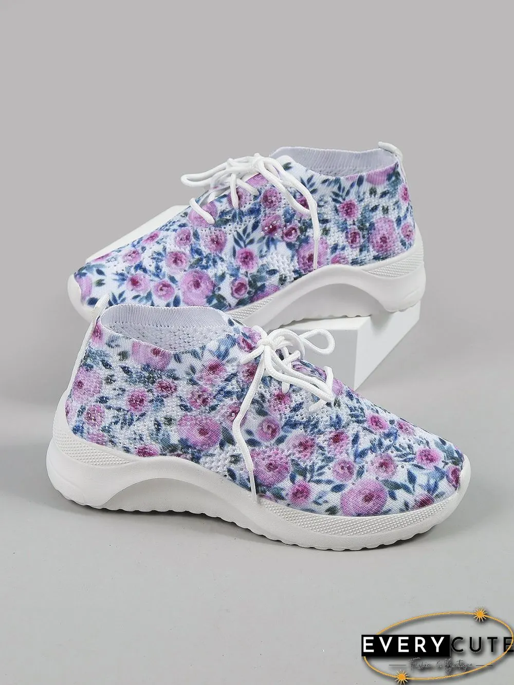 Rose Print Flyknit Sneakers