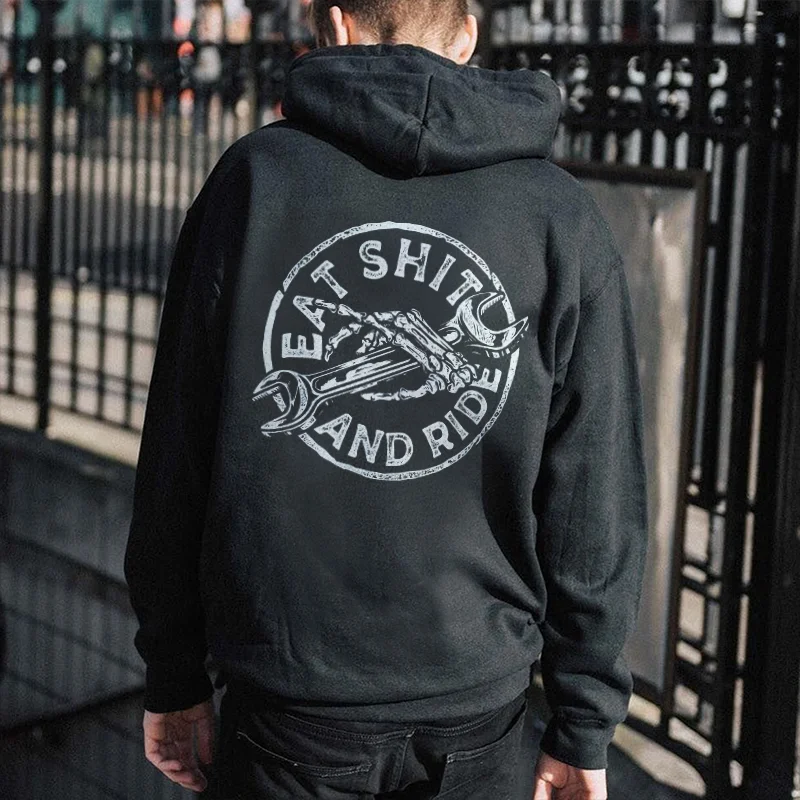 UPRANDY Eat Shit And Ride Printed Men's Hoodie -  UPRANDY