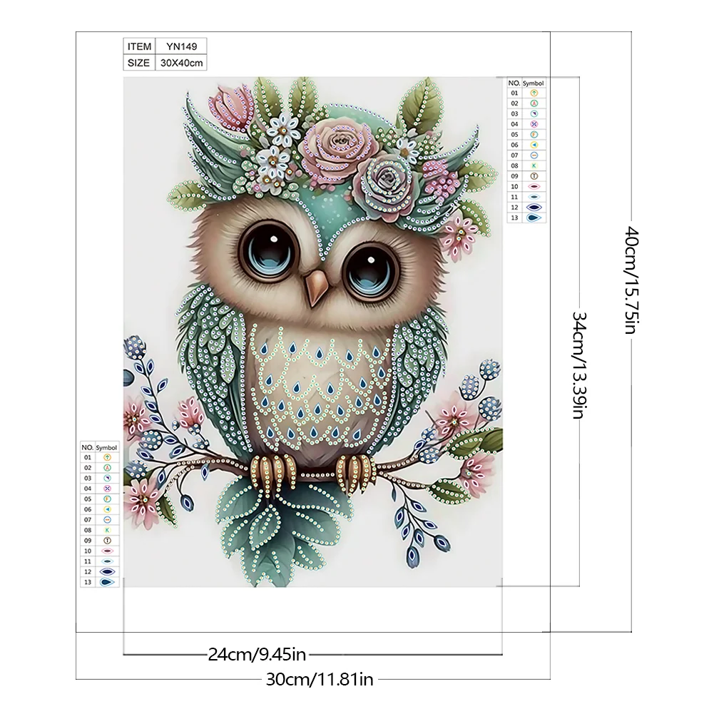 Diamond Painting - Partial Special Shaped Drill - Owl(Canvas|30*40cm)