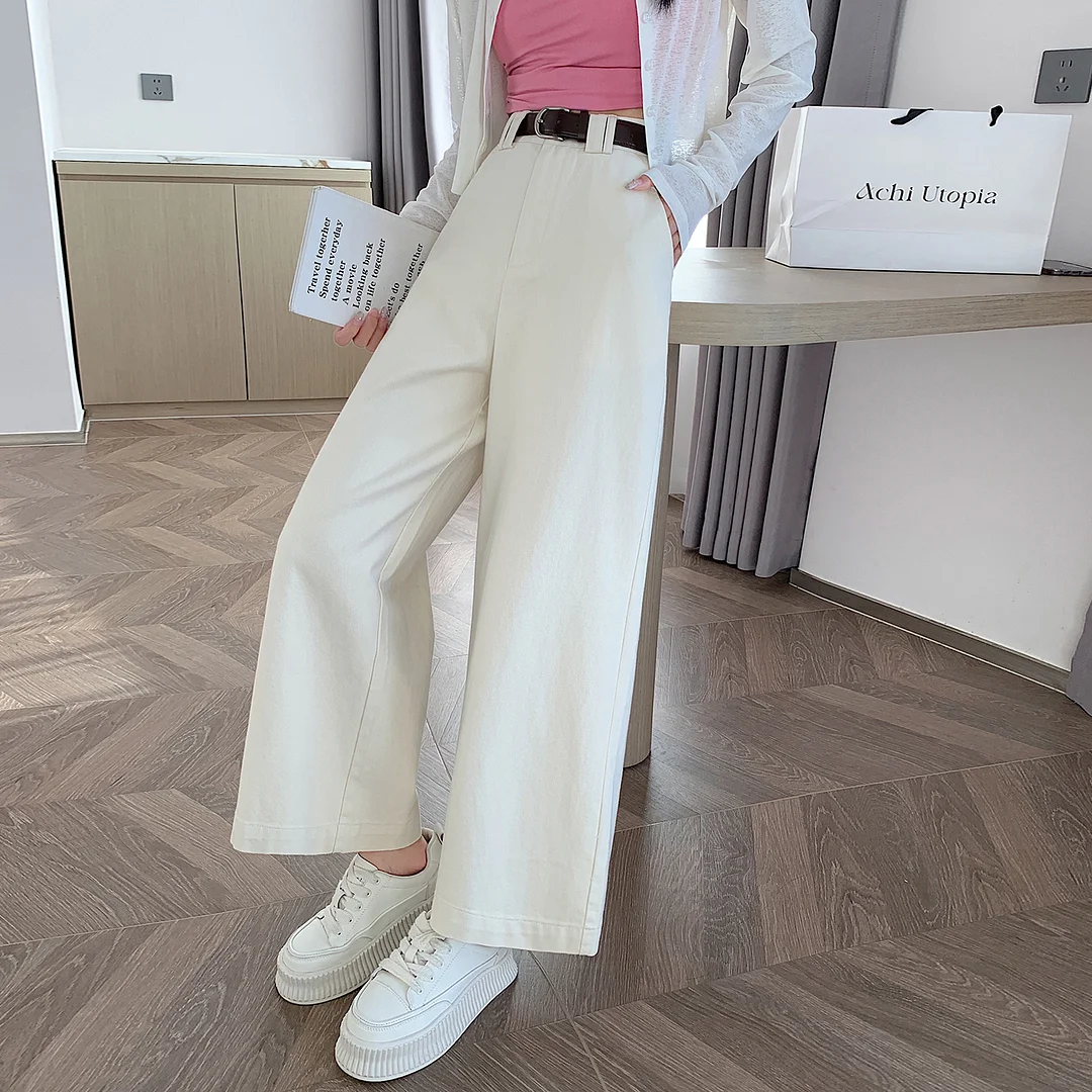 Toloer Coffee Color Cargo Pants Children Autumn And Winter 2025 New High Waist Loose Small Nine Points Straight Tube Narrow Version Wide Leg Pants-Outfit Ideas