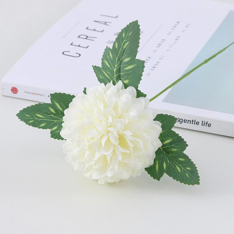 Artificial Chrysanthemum Single Ping-pong Chrysanthemum Wedding Decoration Home Living Room Soft Decoration Silk Cloth Dandelion Fake Flower