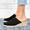 Mule Espadrille Wedges Suede Closed Toe Women Sandals