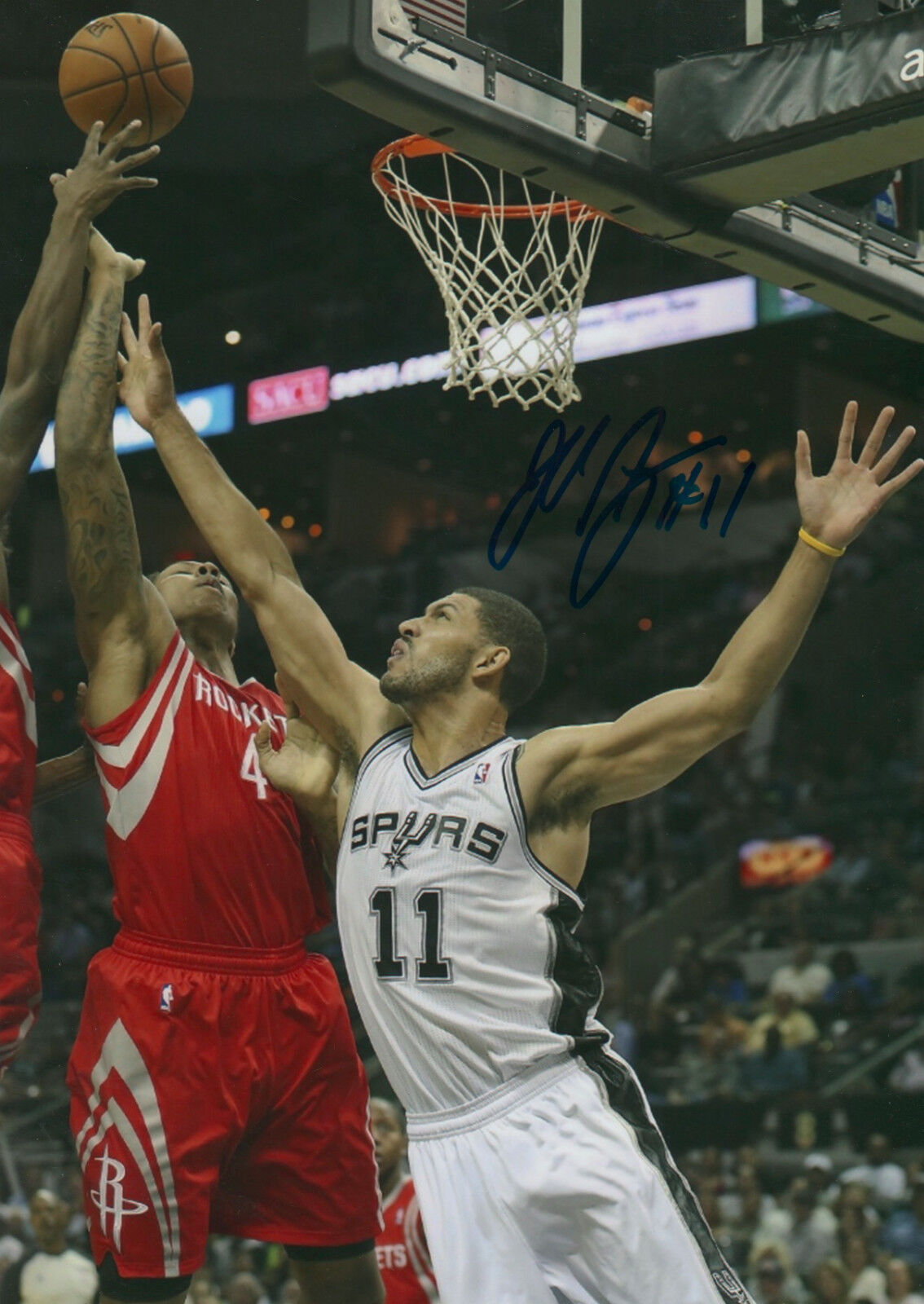 Jeff Ayres Spurs NBA signed 8x12 inch Photo Poster painting autograph