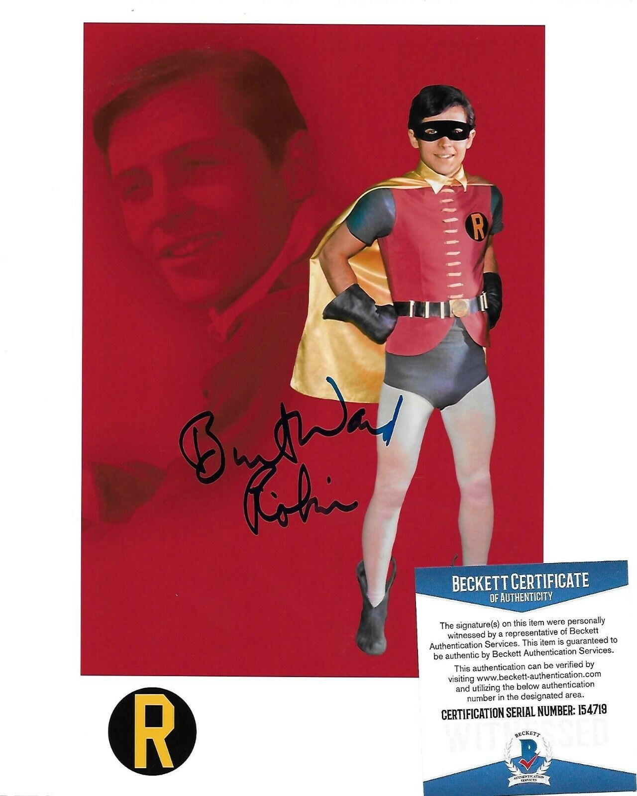 Burt Ward Batman & Robin Original Autographed 8x10 Photo Poster painting w/Beckett COA #5