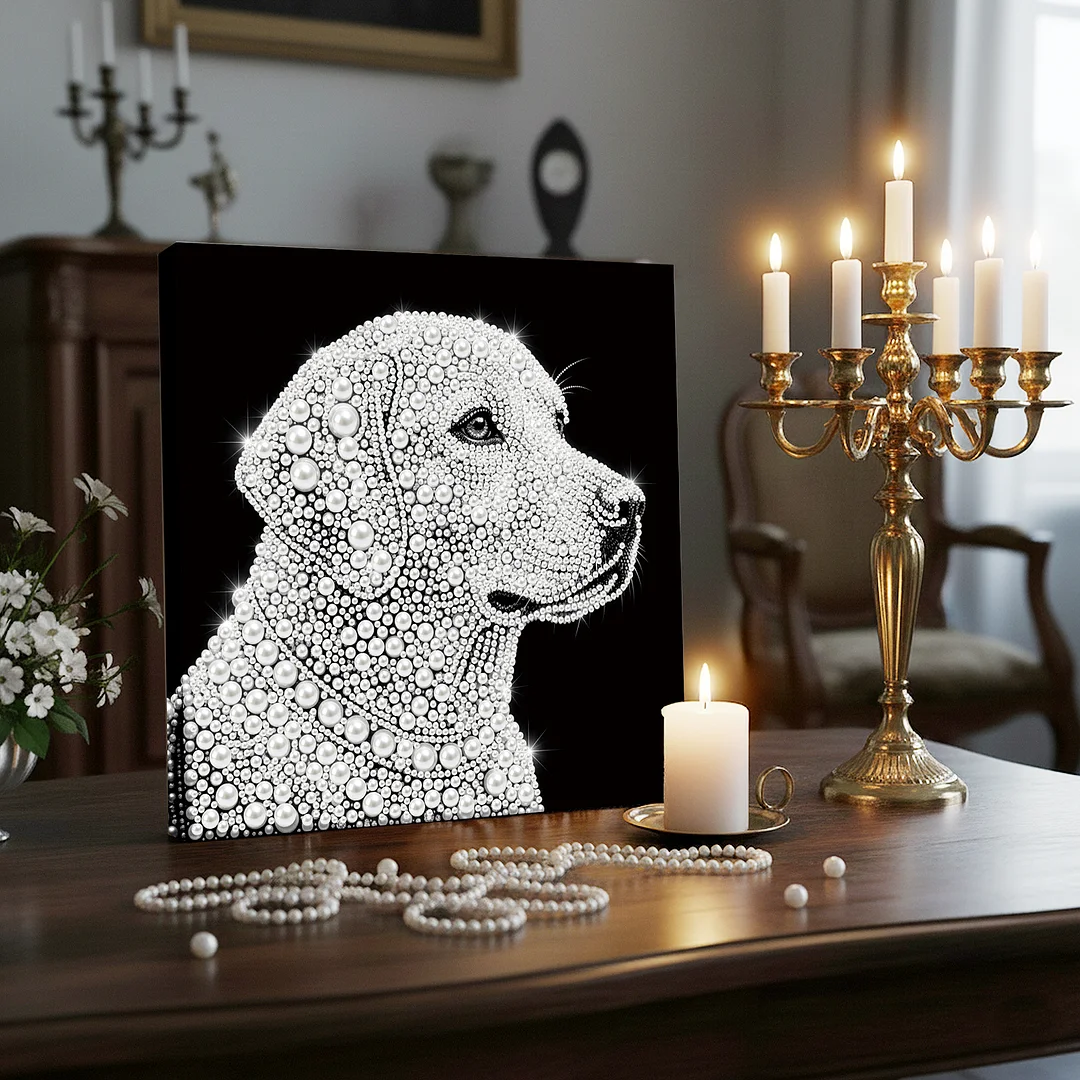 Golden Retriever - DIY Pearl Diamond Art Kit With Frame 25*25cm