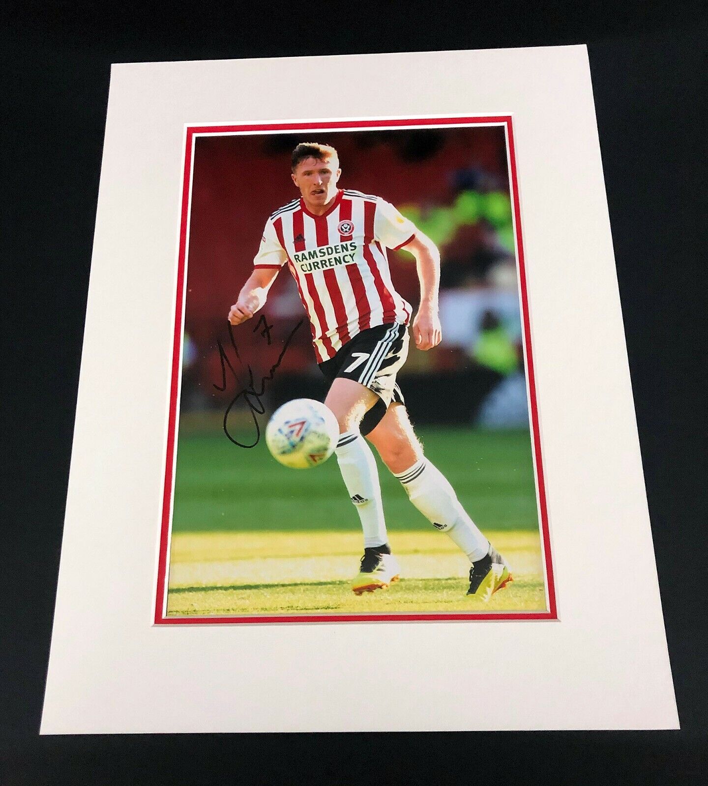 John Lundstram SIGNED SUFC Photo Poster painting Display Mount AFTAL COA (Sheffield United FC)